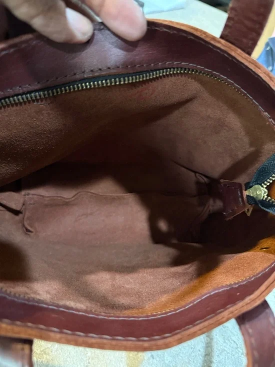 Portland Leather Burgundy Brown Compact Leather Tote - Picture 8 of 8